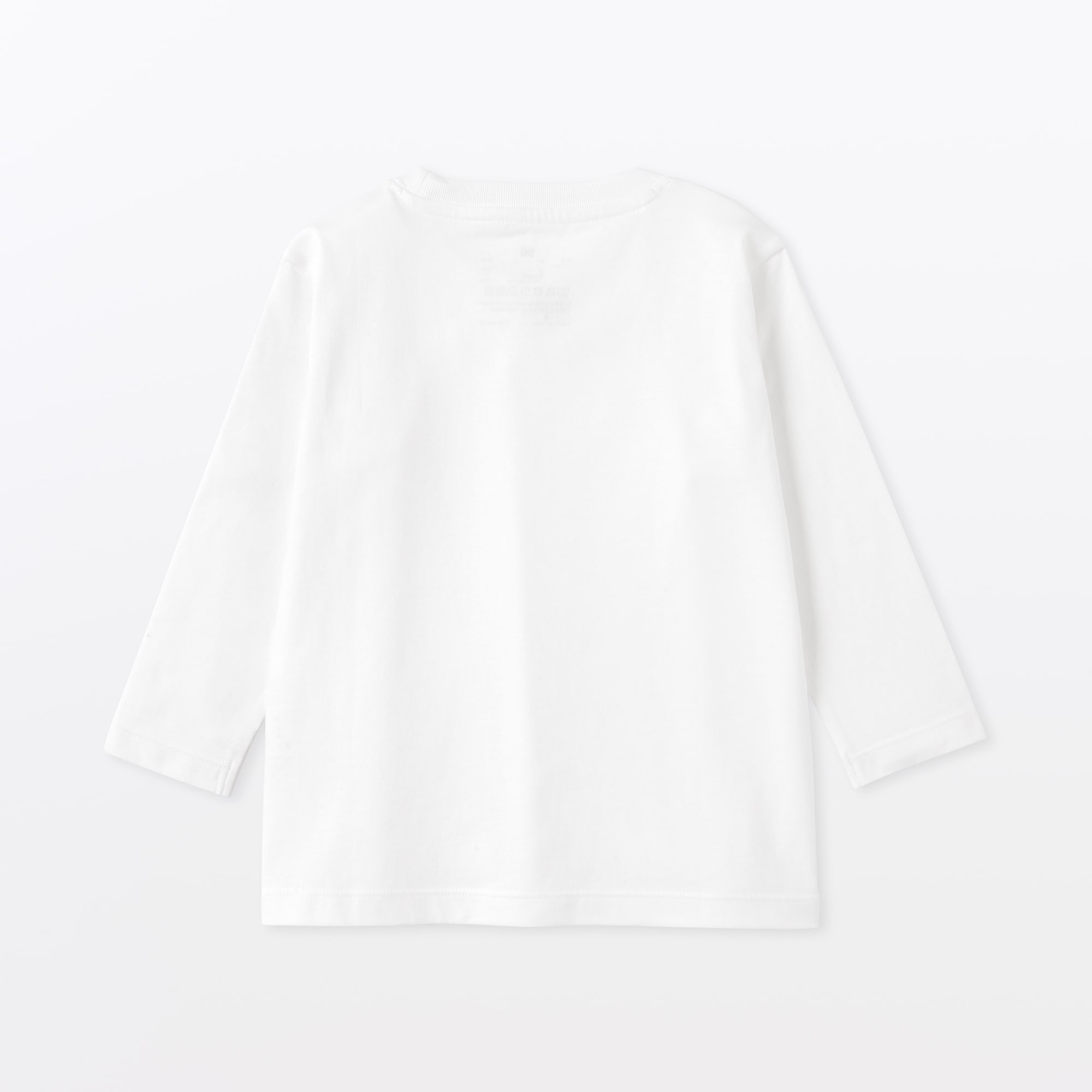 ベビー　あたまするっと　綿天竺編みクルーネック長袖Ｔシャツ　無地