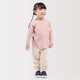 ベビー　あたまするっと　綿天竺編みクルーネック長袖Ｔシャツ　無地