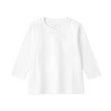 ベビー　あたまするっと　綿天竺編みクルーネック長袖Ｔシャツ　無地