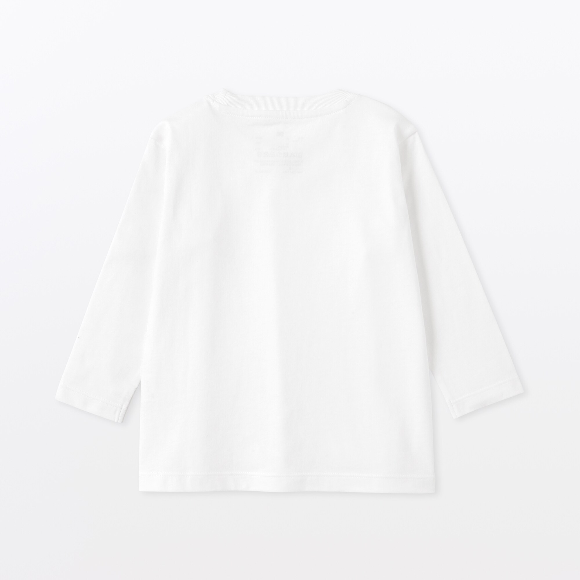 ベビー　あたまするっと　綿天竺編みクルーネック長袖Ｔシャツ　無地