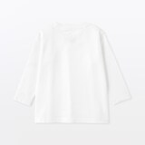 ベビー　あたまするっと　綿天竺編みクルーネック長袖Ｔシャツ　無地