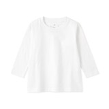ベビー　あたまするっと　綿天竺編みクルーネック長袖Ｔシャツ　無地
