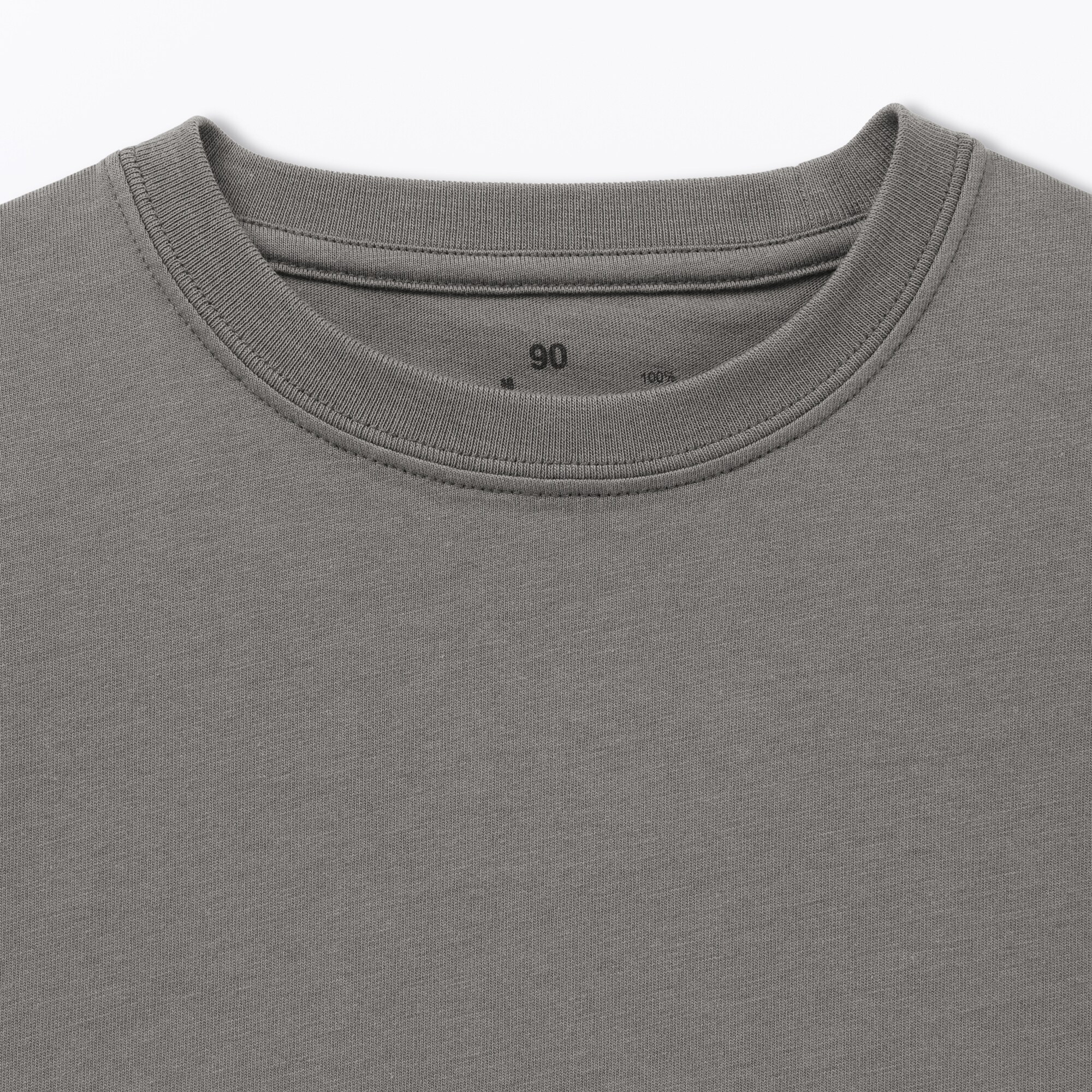ベビー　あたまするっと　綿天竺編みクルーネック長袖Ｔシャツ　無地