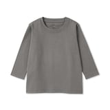 ベビー　あたまするっと　綿天竺編みクルーネック長袖Ｔシャツ　無地