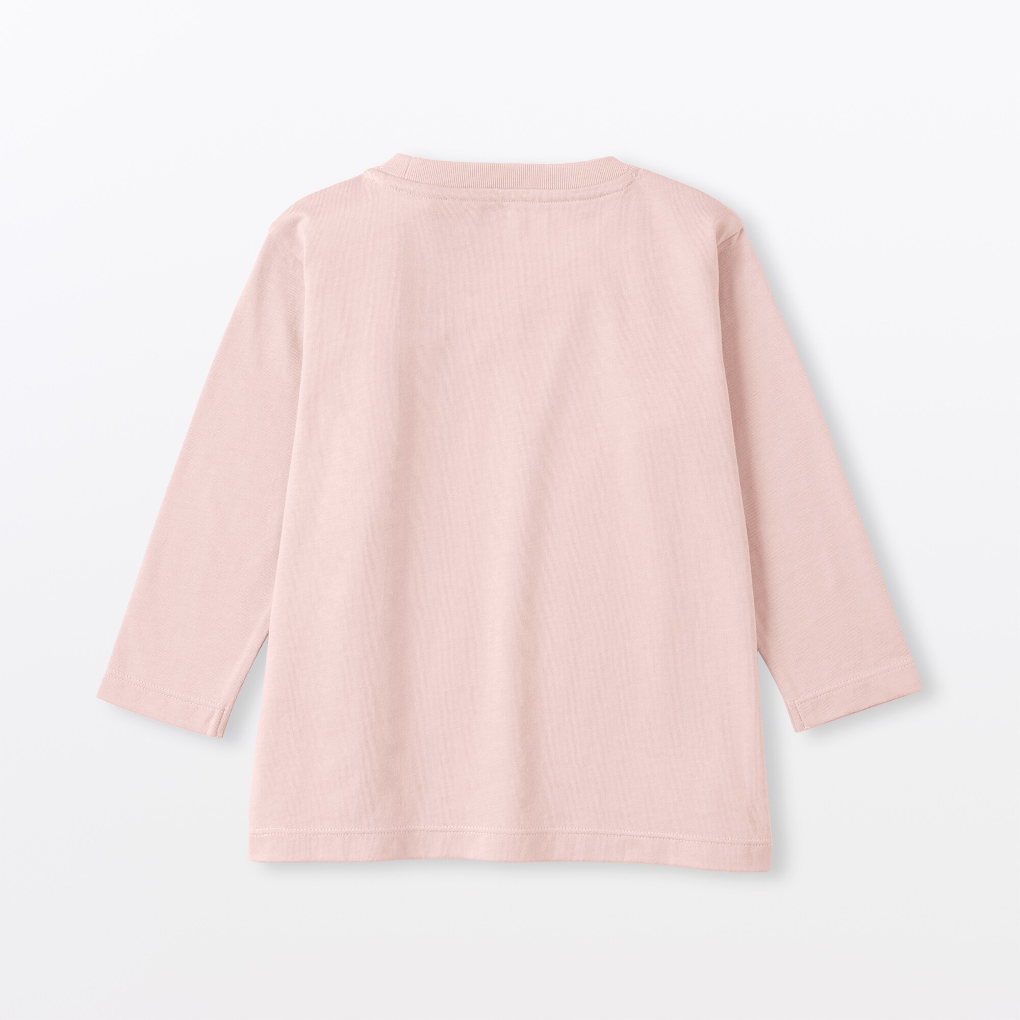 ベビー　あたまするっと　綿天竺編みクルーネック長袖Ｔシャツ　無地