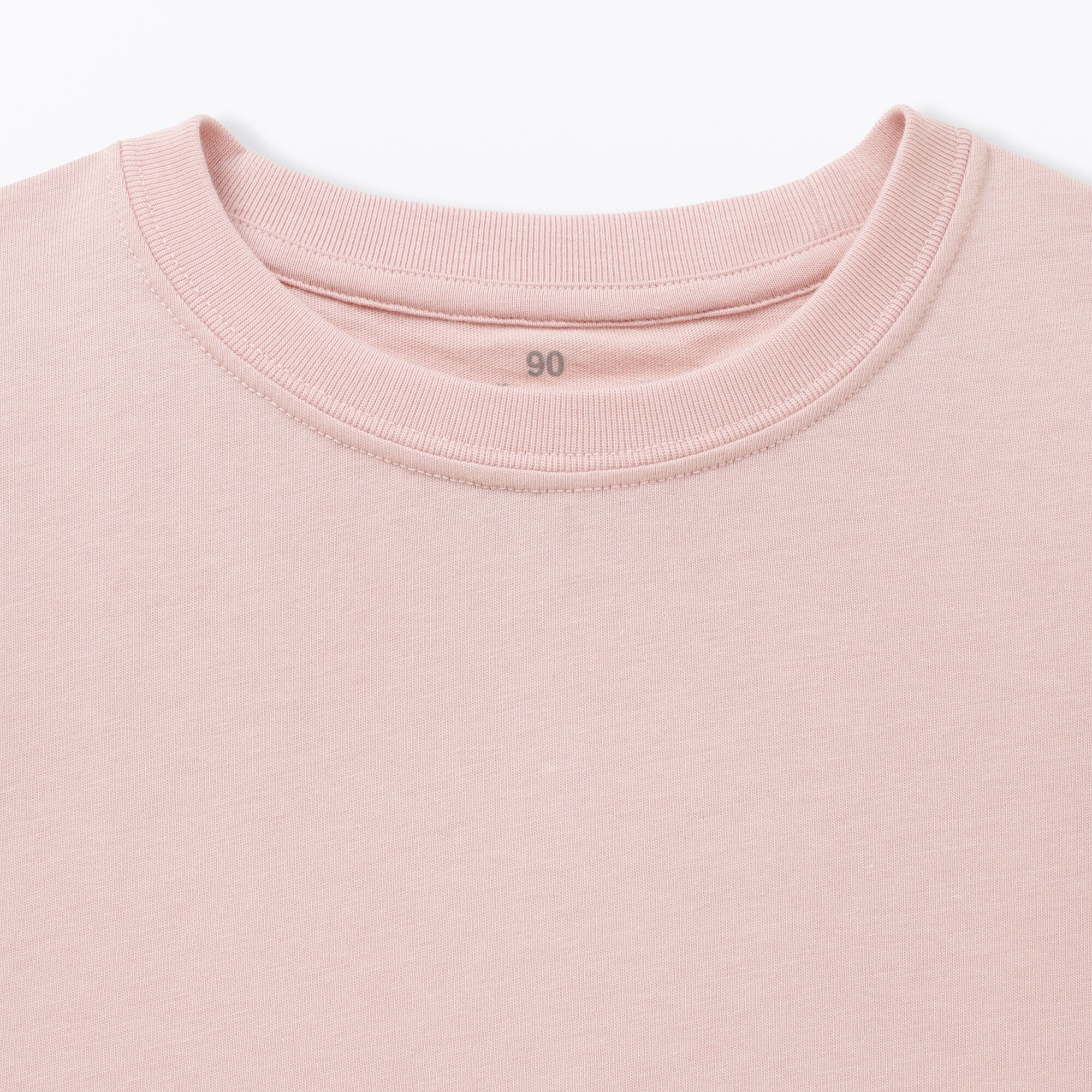 ベビー　あたまするっと　綿天竺編みクルーネック長袖Ｔシャツ　無地