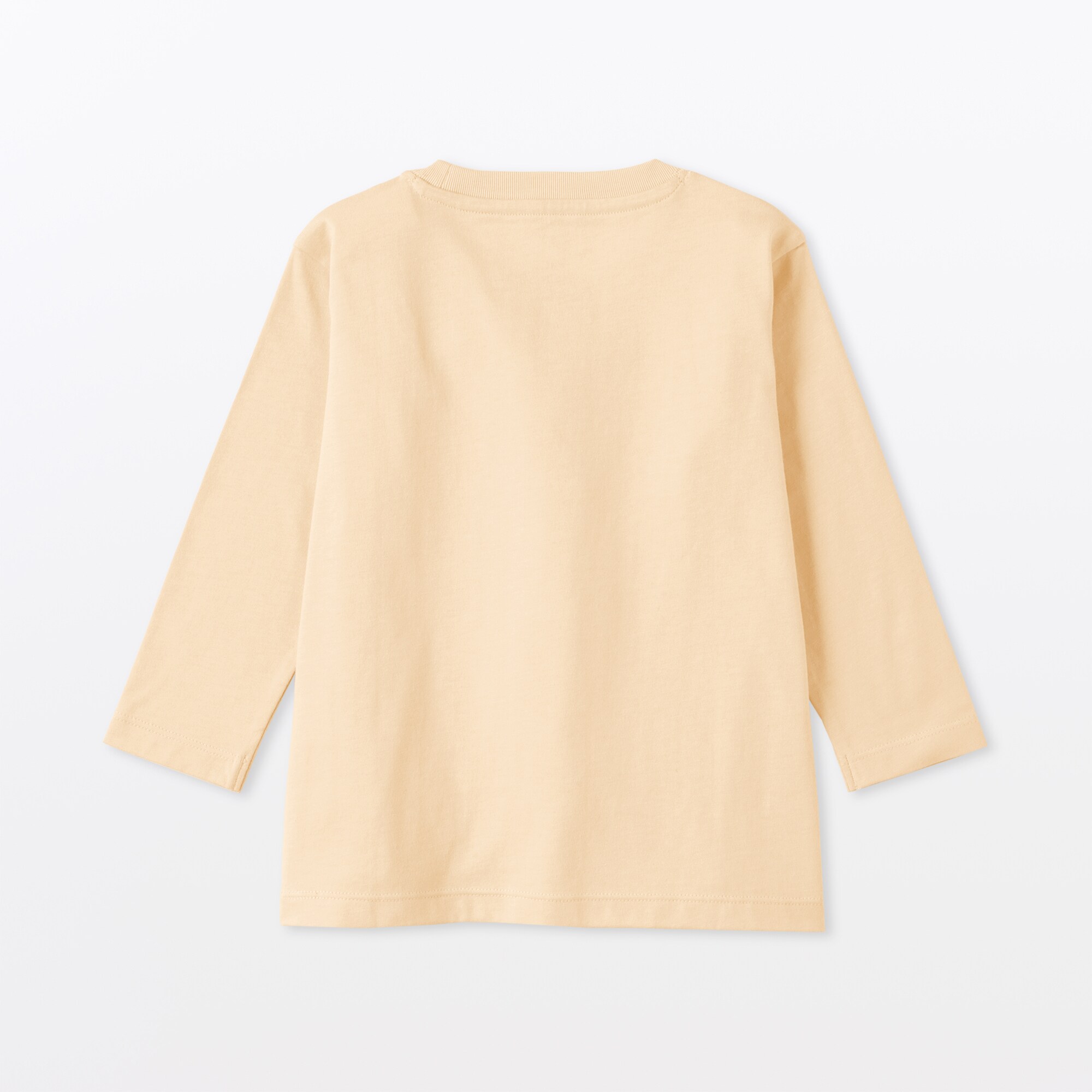 ベビー　あたまするっと　綿天竺編みクルーネック長袖Ｔシャツ　無地