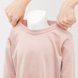 ベビー　あたまするっと　綿天竺編みクルーネック長袖Ｔシャツ　無地