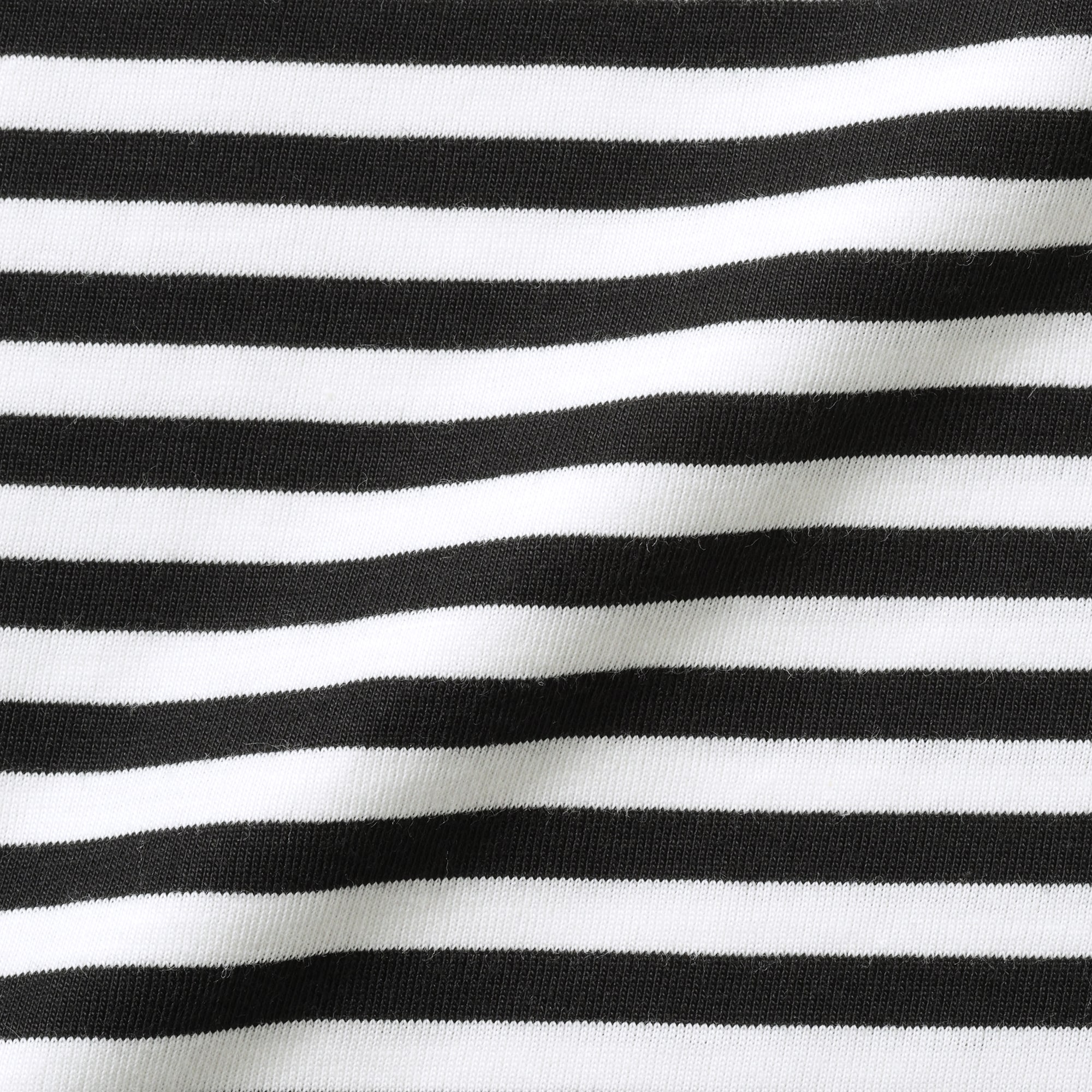 ベビー　あたまするっと　綿天竺編みクルーネック長袖Ｔシャツ　ボーダー