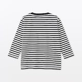 ベビー　あたまするっと　綿天竺編みクルーネック長袖Ｔシャツ　ボーダー