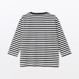 ベビー　あたまするっと　綿天竺編みクルーネック長袖Ｔシャツ　ボーダー