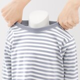 ベビー　あたまするっと　綿天竺編みクルーネック長袖Ｔシャツ　ボーダー