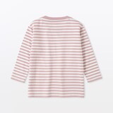 ベビー　あたまするっと　綿天竺編みクルーネック長袖Ｔシャツ　ボーダー