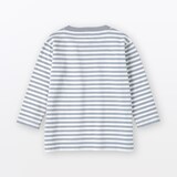 ベビー　あたまするっと　綿天竺編みクルーネック長袖Ｔシャツ　ボーダー