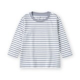 ベビー　あたまするっと　綿天竺編みクルーネック長袖Ｔシャツ　ボーダー