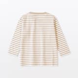 ベビー　あたまするっと　綿天竺編みクルーネック長袖Ｔシャツ　ボーダー