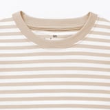 ベビー　あたまするっと　綿天竺編みクルーネック長袖Ｔシャツ　ボーダー
