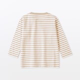 ベビー　あたまするっと　綿天竺編みクルーネック長袖Ｔシャツ　ボーダー