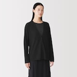 婦人　自然の色を生かして染色した　カシミヤＶネックカーディガン