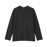 婦人　自然の色を生かして染色した　カシミヤクルーネックセーター