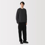 紳士　カシミヤミドルゲージクルーネックセーター