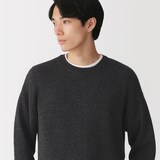 紳士　カシミヤミドルゲージクルーネックセーター