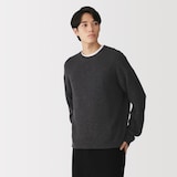 紳士　カシミヤミドルゲージクルーネックセーター