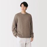 紳士　カシミヤミドルゲージクルーネックセーター