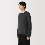 紳士　カシミヤミドルゲージクルーネックセーター