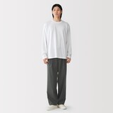 紳士　乾きやすいワンタックワイドパンツ