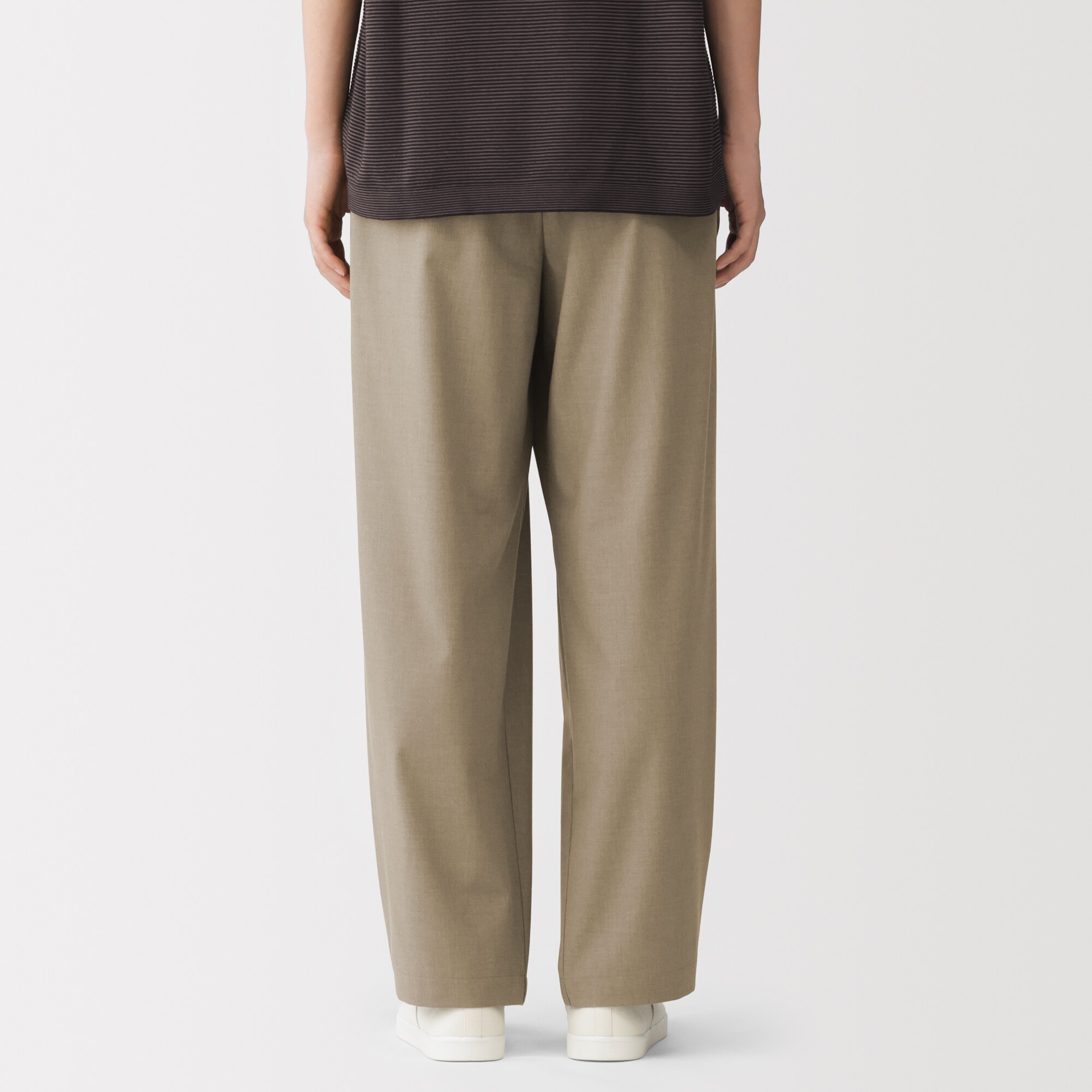 紳士　乾きやすいワンタックワイドパンツ