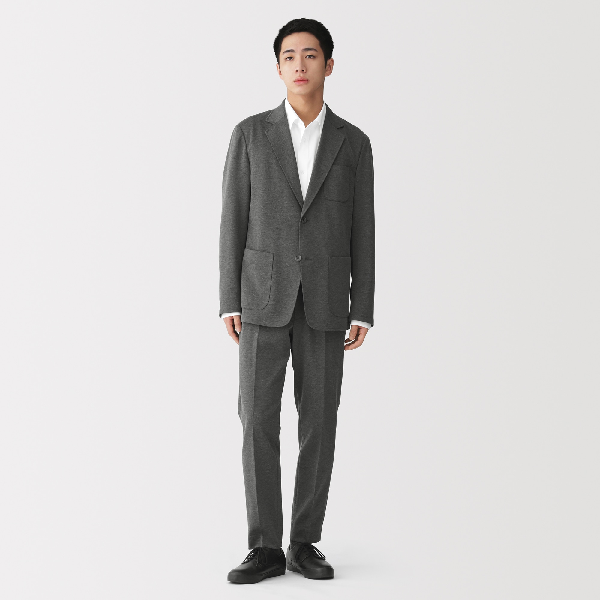 紳士　ストレッチジャージースリムテーパードパンツ