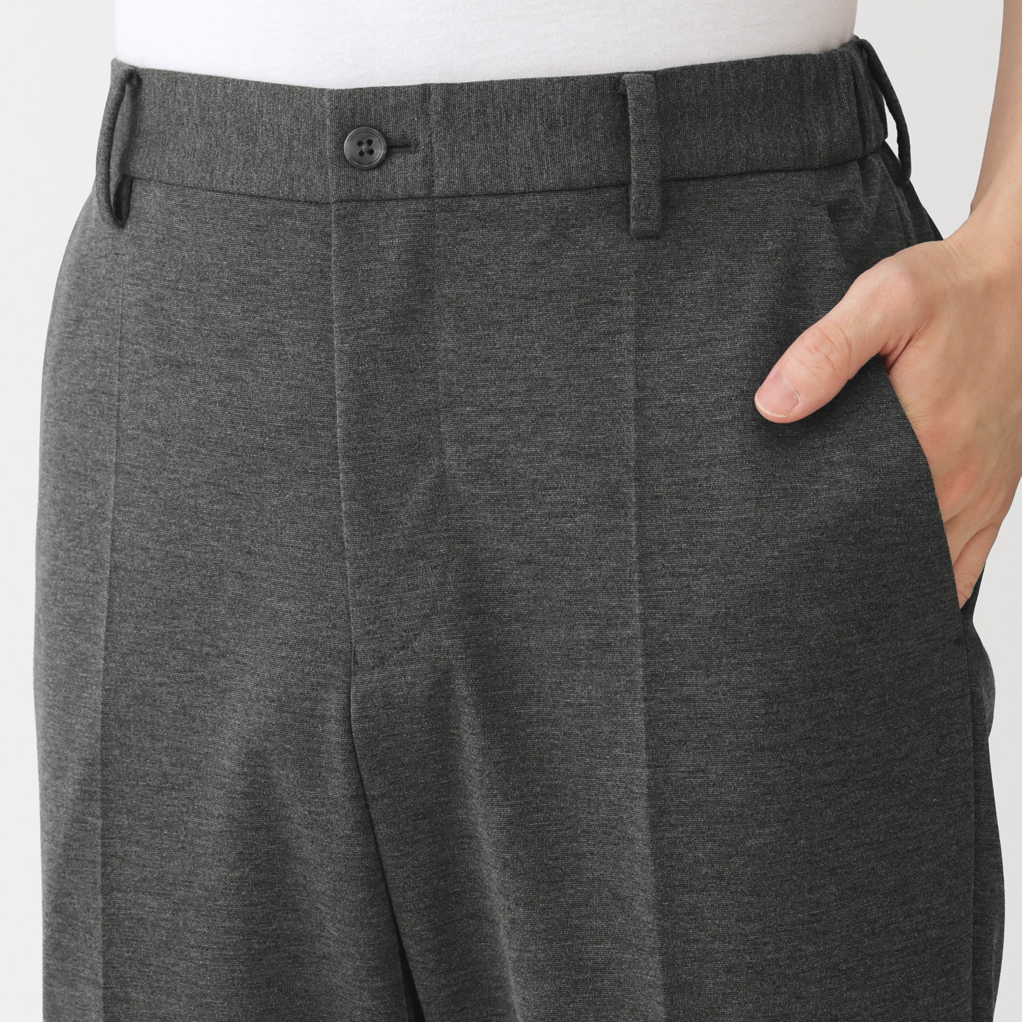 紳士　ストレッチジャージースリムテーパードパンツ