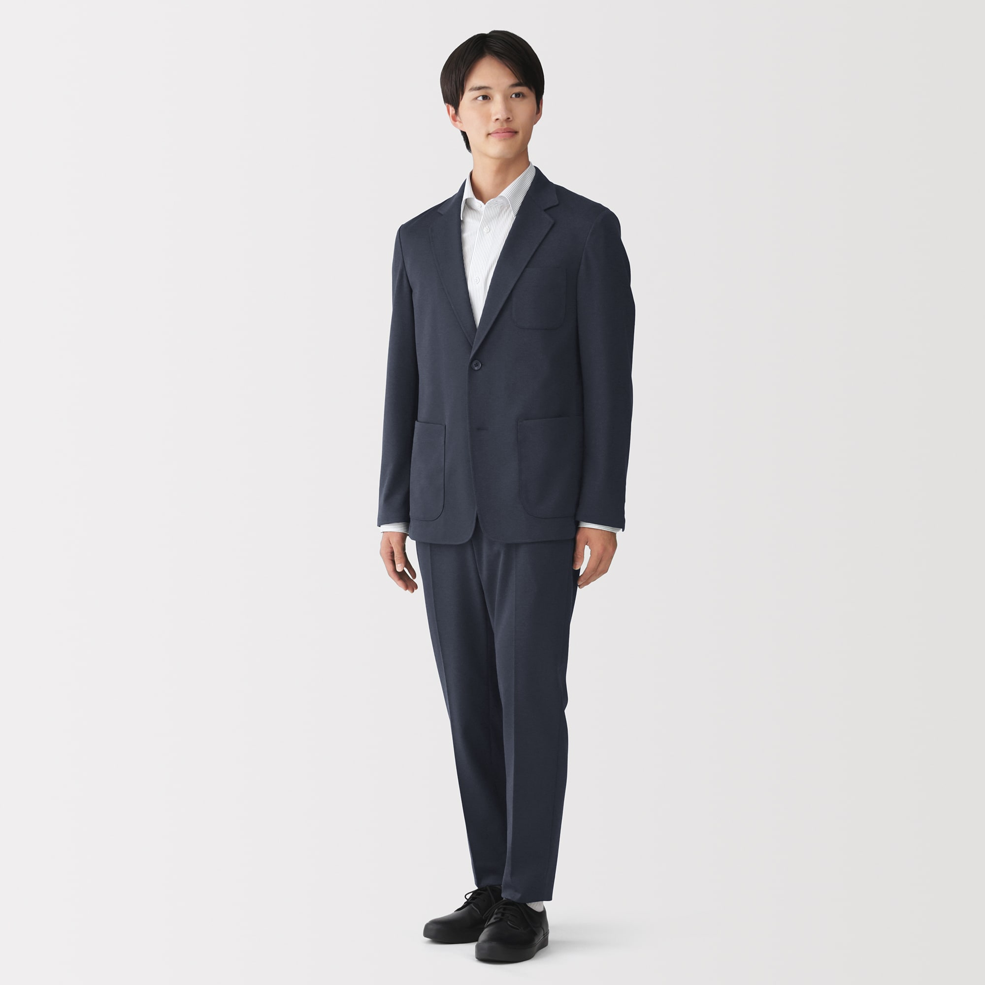 紳士　ストレッチジャージースリムテーパードパンツ