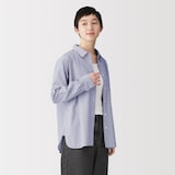 婦人　洗いざらし　ブロードレギュラーカラー長袖シャツ