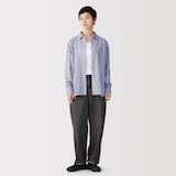 婦人　洗いざらし　ブロードレギュラーカラー長袖シャツ