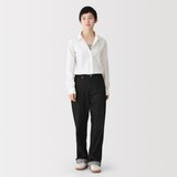婦人　洗いざらし　ブロードレギュラーカラー長袖シャツ