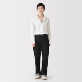 婦人　洗いざらし　ブロードレギュラーカラー長袖シャツ【欧米用】