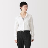 婦人　洗いざらし　ブロードレギュラーカラー長袖シャツ【欧米用】
