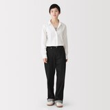 婦人　洗いざらし　ブロードレギュラーカラー長袖シャツ【欧米用】
