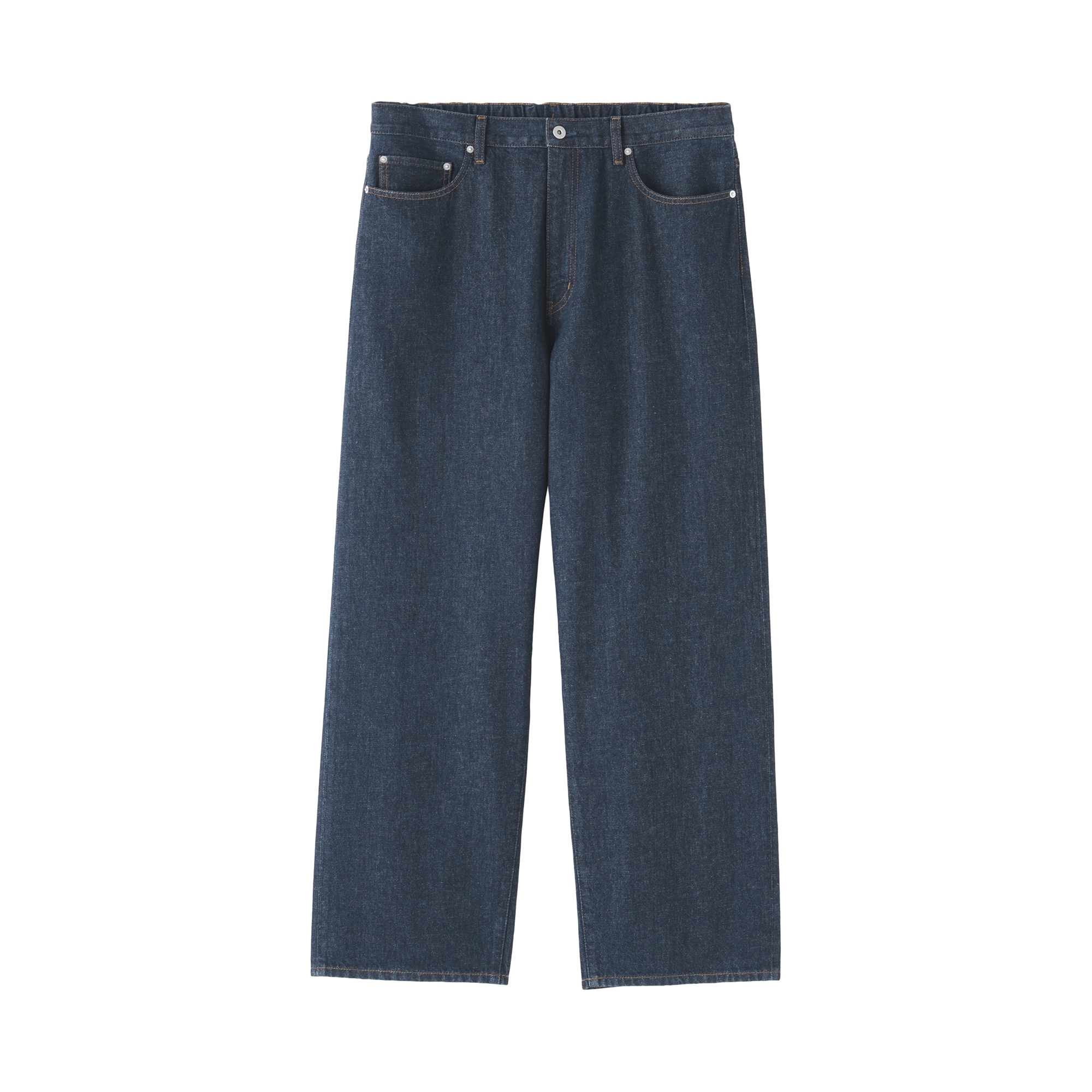 紳士　木の実から作ったカポック混　デニム５Ｐワイドパンツ