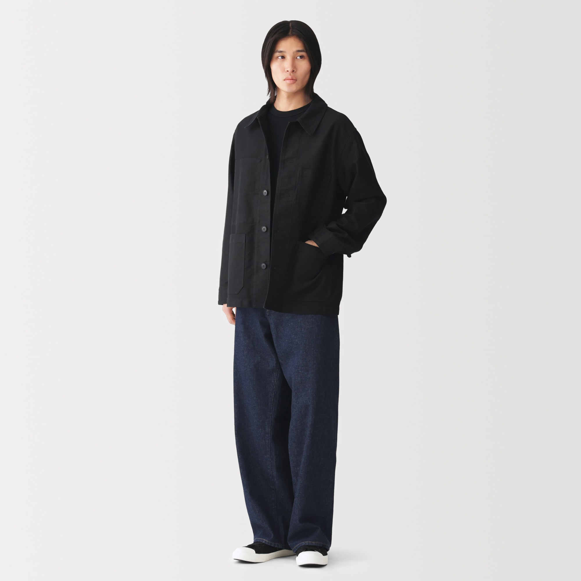 紳士 木の実から作ったカポック混 デニム5Pワイドパンツ | 無印良品