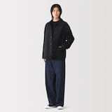 紳士　木の実から作ったカポック混　デニム５Ｐワイドパンツ