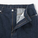 紳士　木の実から作ったカポック混　デニム５Ｐワイドパンツ