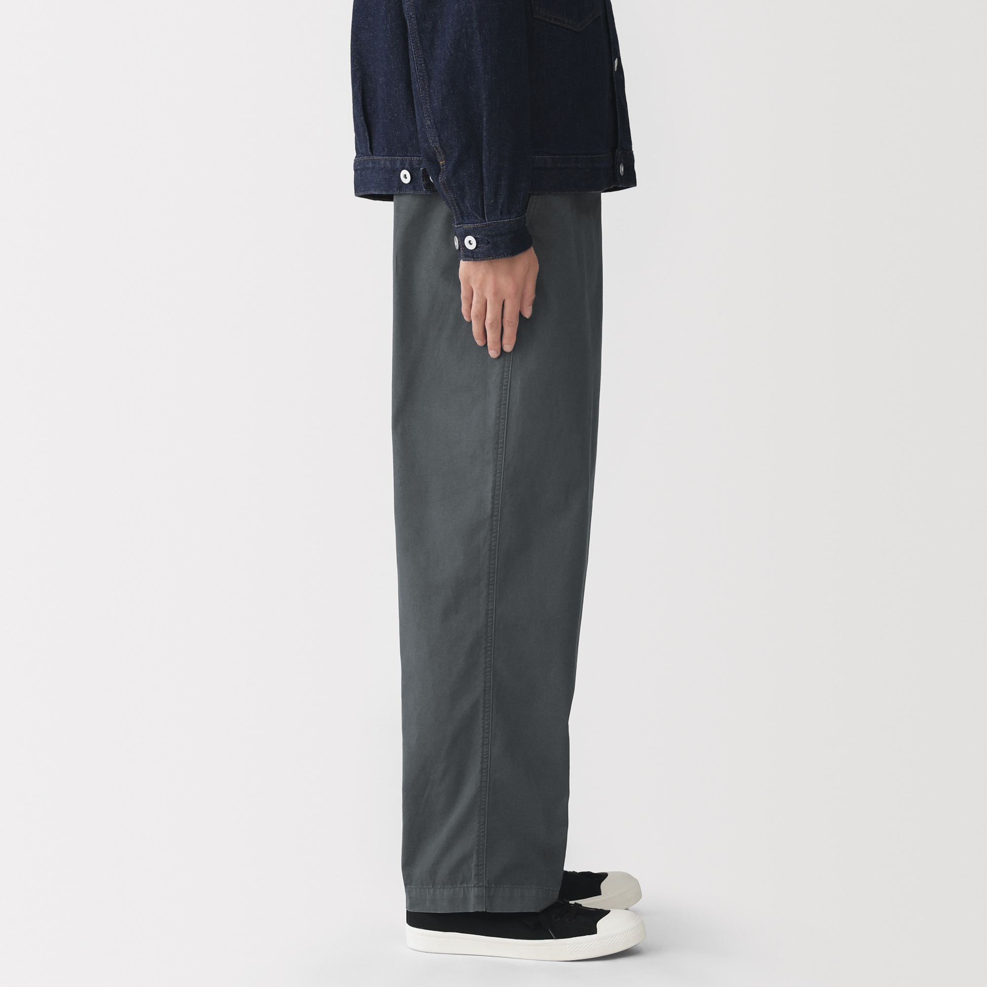 紳士　製品染めワイドイージーパンツ