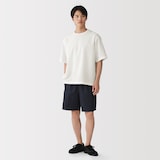 紳士　風を通す　五分袖布帛Ｔシャツ