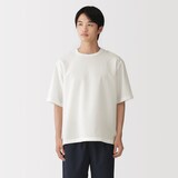 紳士　風を通す　五分袖布帛Ｔシャツ
