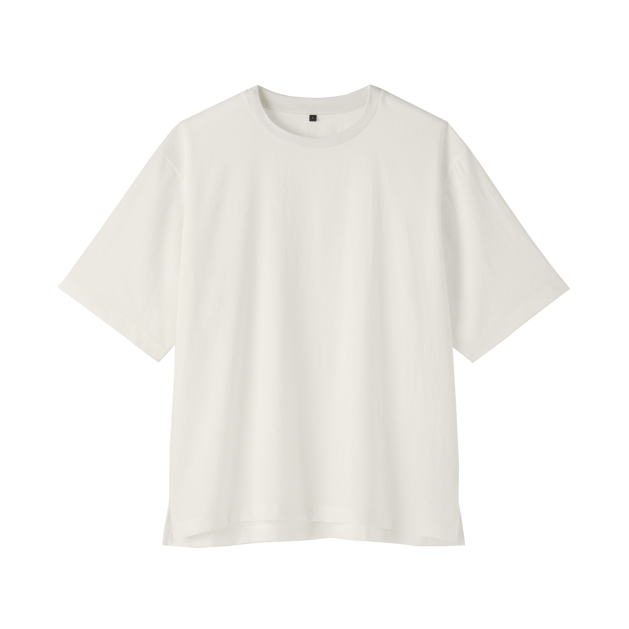 紳士　風を通す　五分袖布帛Ｔシャツ