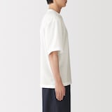 紳士　風を通す　五分袖布帛Ｔシャツ