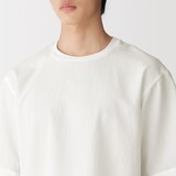 紳士　風を通す　五分袖布帛Ｔシャツ